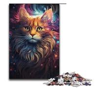 Puzzle per adulti Nebula Cat's Colorful Psychedelic 1000 pezzi Puzzle in legno per bambini dai 12 anni in su Decorazione per la casa 1000 pezzi (38x26 cm)