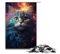 Puzzle per adulti Nebula Cat's Colorful Psychedelic Puzzle da 1000 pezzi in legno per adulti e bambini dai 14 anni in su 1000 pezzi (75x50 cm)