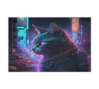 Puzzle Per Adulti Neon Cat 1000 Pezzi Puzzles Giochi Giocattoli Educativi Per Bambini 12+ E Adulti (75×50cm)