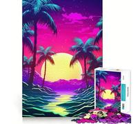 Puzzle per adulti Neon Horizon Rhythms da 1000 pezzi, gioco per l'esercizio mentale, antistress, da assemblare, un regalo perfetto (50x75cm)