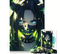 Puzzle per adulti Neon Oni Girl, 1000 pezzi, gioco di logica, antistress, taglio preciso, oggetto da collezione (50x75cm)