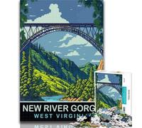 Puzzle per adulti New River Gorge Puzzle per adulti 1000 pezzi, antistress sfida difficile arredamento e regali unici per la casa 26x38cm