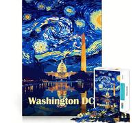 Puzzle per adulti "Notte stellata" di Washington DC,1000 pezzi,gioco di logica,taglio di precisione,bordi lisci,regalo perfetto per riunioni di famiglia (38x26cm)