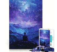 Puzzle per adulti "Notte stellata in cima alla montagna", 1000 pezzi, gioco per esercizi mentali, rilassante, da assemblare, regalo di Babbo Natale 50x75cm