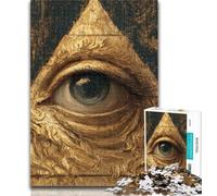 Puzzle per adulti Occhio della piramide egizia Puzzle per adulti 1000, gioco per famiglie antistress sfida difficile regali di Babbo Natale segreto 26x38cm