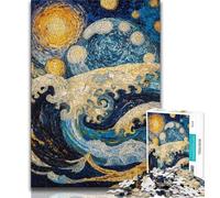Puzzle per adulti "Onde dell'oceano" da 1000 pezzi, gioco per famiglie, antistress, sfida difficile, ottimi regali e giocattoli, 38x26cm