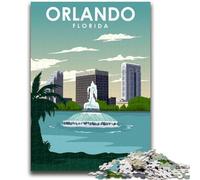 Puzzle per adulti Orlando Florida Travel Art 1000 pezzi, arte interessante per la riduzione dello stress, lista dei desideri con Babbo Natale per età 14 anni 1000 pezzi (50x75cm)