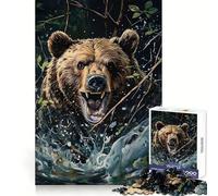 Puzzle per adulti "Orso che si fa strada tra i rami del sottobosco", 1000 pezzi Stimola l'intelletto e l'abilità, è un piacevole passatempo e rappresenta un regalo significativo (50x75cm)
