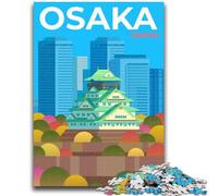 Puzzle per adulti Osaka, Giappone, 1000 pezzi, arte interessante, riduzione dello stress, lista dei desideri con Babbo Natale per età 14 anni, 1000 pezzi (50x75cm)