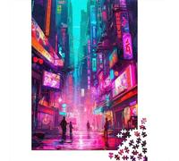 Puzzle per adulti Paesaggio notturno della città 1 Puzzle in legno per adolescenti Regali Decorazione per la casa Puzzle Giocattoli 1000 pezzi (75x50 cm)