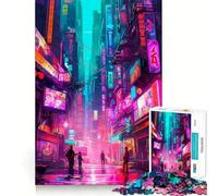 Puzzle per adulti "Paesaggio notturno della città", 1000 pezzi, gioco di logica, antistress, taglio preciso, oggetto da collezione (50x75cm)