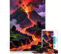 Puzzle per adulti "Paesaggio vulcanico con colate laviche",1000 pezzi,gioco di logica,regalo,taglio di precisione,attività rilassante di gruppo al chiuso (38x52cm)