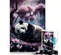 Puzzle per adulti "Panda che dorme tra le ciliegie", 1000 pezzi, gioco di logica stimolante, rilassante, con bordi trasparenti, regalo artistico (50x75cm)