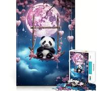 Puzzle per adulti Panda che dorme tra le ciliegie, 1000 pezzi, gioco per l'esercizio mentale, rilassante, da assemblare, (50x75cm)