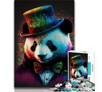 Puzzle per adulti Panda con cappello Puzzle per adulti 1000 pezzi Difficile giocattoli Giochi educativi Antistress Lista dei desideri con Babbo Natale (26x38cm)