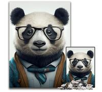 Puzzle per adulti "Panda Hipster in Vestiti", 1000 pezzi, gioco interattivo per famiglie, decorazione fai da te per la casa, rompicapo, 50x75cm/19,68x29,52 pollici