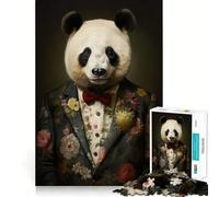 Puzzle per adulti "Panda in abito boho" da 1000 pezzi, gioco di logica fine, casual, rilassante, con bordi puliti, opera d'arte (50x75cm)