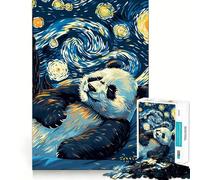Puzzle per adulti "Panda in Notte Stellata" da 1000 pezzi, ideale per rafforzare la memoria, rilassarsi e divertirsi, con bordi di qualità, perfetto come regalo per le festività (38x52cm)