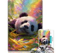Puzzle per adulti "Panda nella foresta di bambù", 1000 pezzi, difficile da completare ma divertente e umoristico, regalo di compleanno, regali, decorazione da parete, 50x75cm