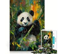 Puzzle per adulti "Panda nella foresta di bambù", 1000 pezzi, per rafforzare la memoria e il legame familiare, con bordi netti, ideale come regalo di compleanno (38x26cm)