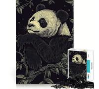 Puzzle per adulti "Panda nella notte", 1000 pezzi, gioco rilassante, stimolante per la mente, ideale per l'assemblaggio e come regalo (50x75cm)