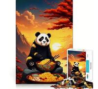 Puzzle per adulti Panda Ramen Giappone, 1000 pezzi, gioco per l'esercizio mentale, antistress, design da assemblare, regalo adorabile (38x52cm)