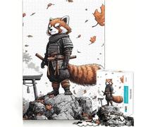 Puzzle per adulti "Panda rosso samurai sulla cima di una montagna", 1000 pezzi, stimolante per la mente, di alta qualità, con bordi decorati (38x26cm)