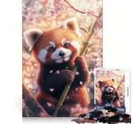Puzzle per adulti "Panda rosso tra i ciliegi in fiore", 1000 pezzi, gioco di logica e rilassamento, taglio solido, piacevole sorpresa (50x75cm)