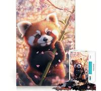 Puzzle per adulti "Panda rosso tra i ciliegi in fiore", 1000 pezzi, gioco di logica e rilassamento, taglio solido, piacevole sorpresa (50x75cm)