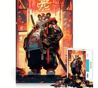 Puzzle per adulti Panda Samurai Street Art 1000 pezzi Gioco per l'esercizio mentale Antistress Design da assemblare Regalo perfetto (38x26cm)
