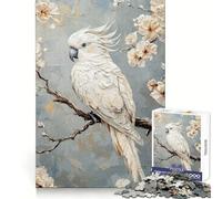Puzzle per adulti "Pappagallo Bianco in Fiore" da 1000 pezzi, stimolante per l'analisi, ideale per il relax e il tempo libero, con incastri precisi, perfetto come regalo invernale (38x52cm)