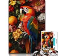 Puzzle per adulti "Pappagallo Fiori" da 1000 pezzi, aiuta il cervello ad allenarsi, giocattoli avvincenti per coltivare la pazienza, ottimo regalo (38x26cm)
