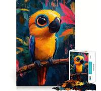 Puzzle per adulti "Pappagallo nella giungla" da 1000 pezzi, gioco di logica e divertimento rilassante con bordi lisci, regalo speciale (38x26cm)