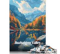 Puzzle per adulti Parco nazionale della valle di Jiuzhaigou, Cina Puzzle da 500 pezzi Puzzle in legno per adulti e dai 18 anni in su Puzzle impossibile 500 pezzi (52x38 cm)