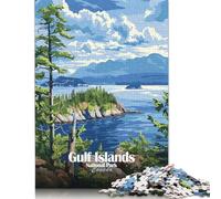 Puzzle per adulti Parco nazionale delle isole del Golfo, Canada, puzzle da 1000 pezzi, puzzle di carta per adulti e dai 18 anni in su, giochi divertenti, 38x26 cm/1000 pezzi
