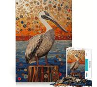 Puzzle per adulti Pellicano su un ceppo, stile Gustav, 1000 pezzi, gioco per l'esercizio mentale, rilassante, da assemblare, (50x75cm)