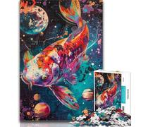 Puzzle per adulti Pesci rossi nell'acqua Puzzle per adulti 1000 pezzi Difficile, Arte a carboncino Tempo di ammazzare il tempo in casa per la decorazione della casa 26x38cm