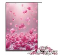 Puzzle per adulti Petali rosa e bianchi che cadono come neve Puzzle in legno da 1000 pezzi per adulti e bambini dai 12 anni in su 1000 pezzi (38x26 cm)