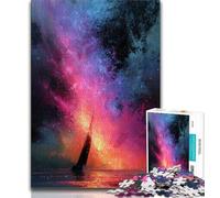 Puzzle per adulti Piccola barca nella galassia Puzzle per adolescenti, antistress per trascorrere il tempo in casa Interazione genitore-figlio (dimensioni 75x50cm)