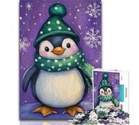 Puzzle per adulti "Pinguini in inverno" 1000 pezzi per adolescenti antistress sfida difficile rafforza l'amore tra coppie (26x38cm)