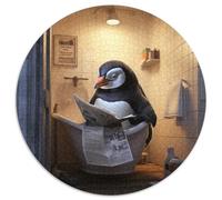 Puzzle per adulti "Pinguino che legge il giornale", 1000 pezzi, gioco interattivo per famiglie, adatto dai 14 anni in su, 67,5x67,5 cm