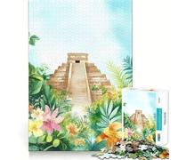 Puzzle per adulti "Piramide Maya Antica" da 1000 pezzi,gioco di potenziamento cognitivo,design a incastro preciso,regalo di compleanno,rompicapo (38x26cm)