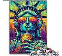 Puzzle per adulti Pop Art Statua della Libertà 1000 pezzi, giocattoli educativi per l'apprendimento, giochi per famiglie adatti per la decorazione della scrivania (50x75cm)
