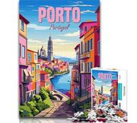 Puzzle per adulti Portogallo Porto Puzzle 1000 pezzi per adolescenti Regali, idea regalo di compleanno per adulti, gioco per famiglie e hobby 75x50cm