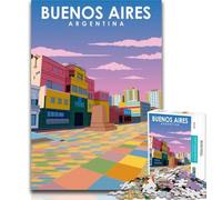Puzzle per adulti, poster di viaggio di Buenos Aires, puzzle per adulti da 1000 pezzi, antistress, sfida difficile, decorazioni per la casa e regali unici, 75x50cm