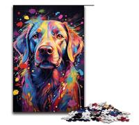 Puzzle per adulti psichedelia colorata con cani al neon puzzle in legno da 1000 pezzi per bambini dai 12 anni in su giocattoli educativi 1000 pezzi (75x50 cm)