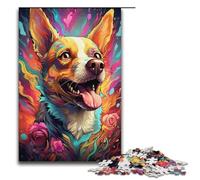 Puzzle per adulti psichedelico Chihuahua Cane Puzzle da 1000 pezzi Puzzle di carta per adulti e bambini dai 14 anni in su 1000 pezzi (38x26 cm)