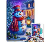 Puzzle per adulti Pupazzo di neve 1000 pezzi Puzzle per adolescenti e adulti rafforza l'amore tra coppie dai 14 anni in su 75x50cm