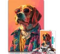 Puzzle per adulti, puzzle a forma di cane alla moda per adulti, per giochi educativi, giocattoli, collezione di artisti, belle arti 50x75cm