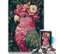Puzzle per adulti, puzzle a forma di pappagallo rosa, 1000 pezzi, ideali come regalo per tutta la famiglia, dai 14 anni in su, 50x75cm